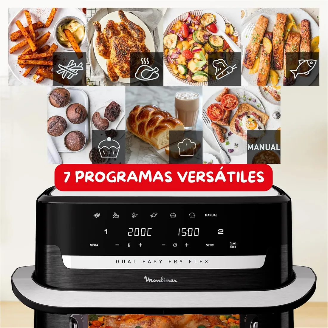 Moulinex Dual Easy Fry Flex 9 L · imagen 3